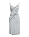 Save The Queen Woman Midi Dress Light Grey Size L Viscose, Polyamide In Grey