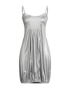 Save The Queen Woman Short Dress Silver Size M Polyester In Silver