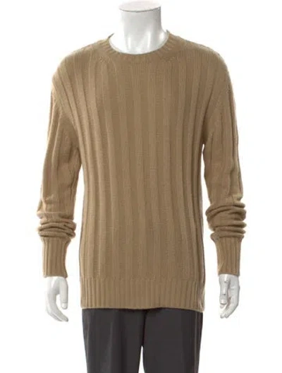 Pre-owned Saved Ny Cashmere Crew Neck Pullover In Neutral