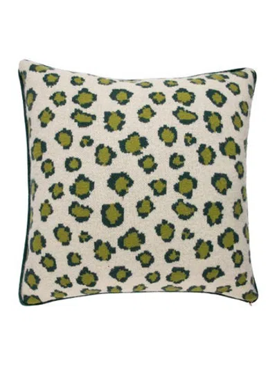 Pre-owned Saved Ny Cashmere Leopard Pattern Throw Pillow In Multicolor