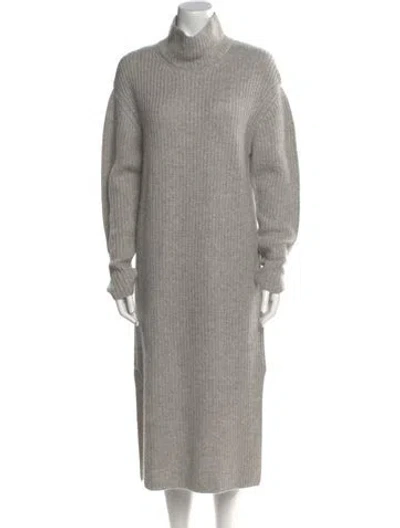 Pre-owned Saved Ny Cashmere Midi Length Dress In Gray