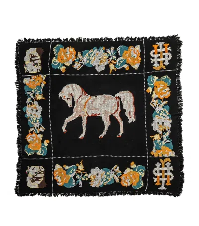 Saved Ny Cashmere Pony Embroidery Throw