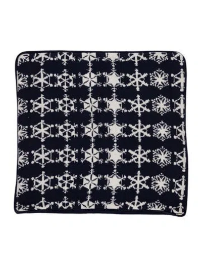 Pre-owned Saved Ny Cashmere 'snowflakes' Throw Pillow Cover In Blue