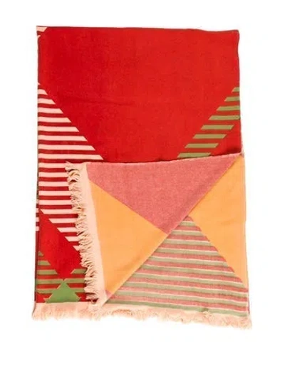 Pre-owned Saved Ny Cashmere Throw Blanket In Multi