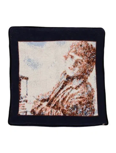 Pre-owned Saved Ny Cashmere Throw Pillow Cover In Blue