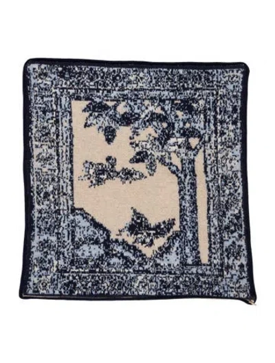 Pre-owned Saved Ny Cashmere Throw Pillow Cover In Blue