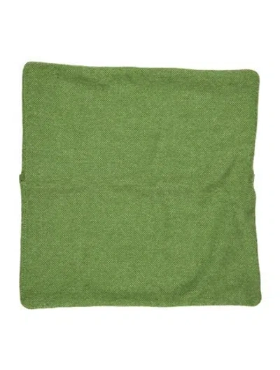 Pre-owned Saved Ny Cashmere Throw Pillow Cover In Green