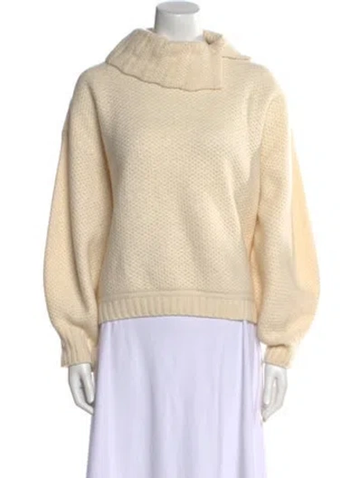 Pre-owned Saved Ny Cashmere Turtleneck Sweater In Neutral