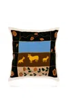 Saved Ny Lamb Embroidered Cashmere Pillow In Multi