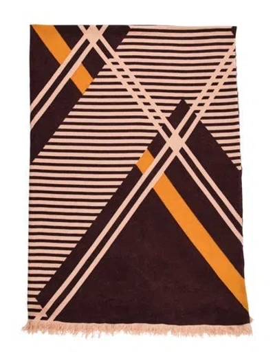 Pre-owned Saved Ny Throw Blanket In Burgundy/pink