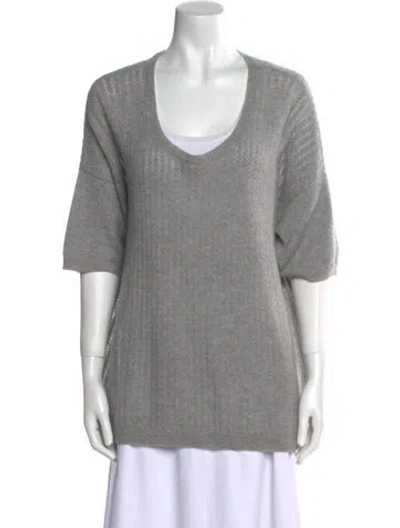 Pre-owned Saved Ny V-neck Sweater In Gray