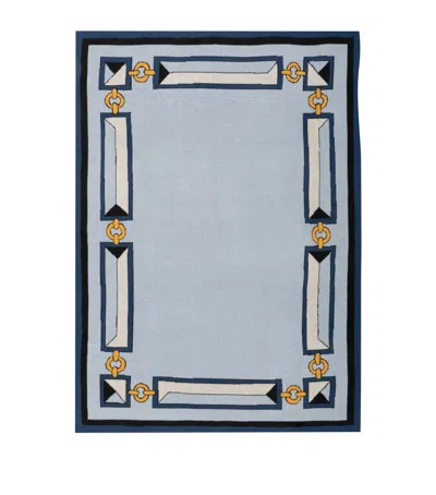 Saved Ny X Damien Nicolas Roux Cashmere Bricks Throw In Blue