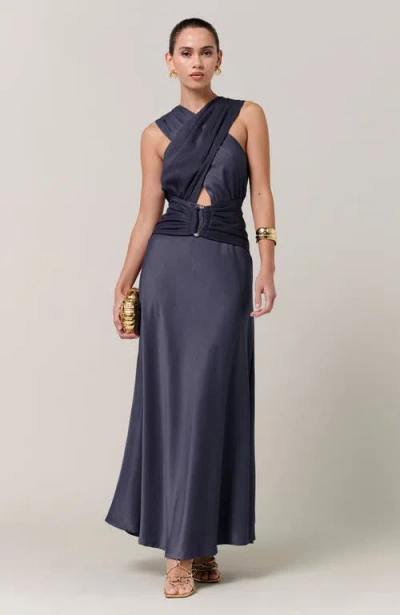 Savel Clover Midi Dress In Blue