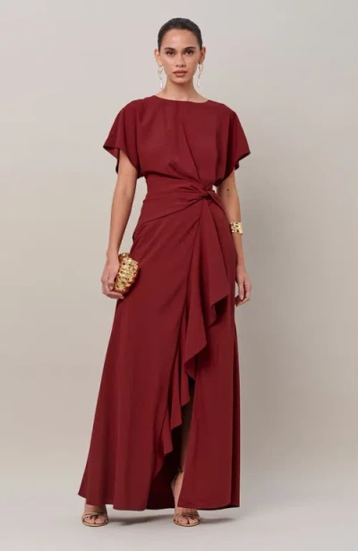 Savel Fionah Midi Dress In Burgundy