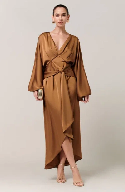 Savel Irena Midi Dress In Brown