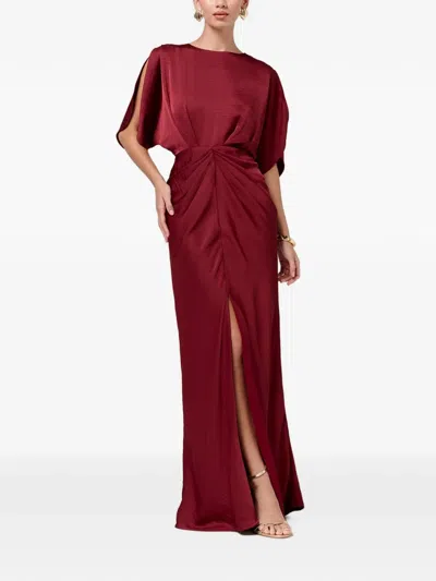 Savel Mona Twist-detail Maxi Dress In Burgundy