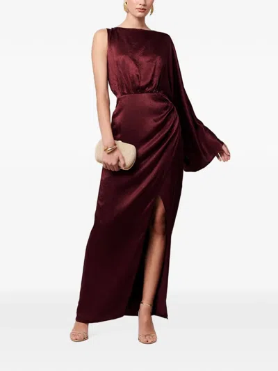 Savel One-shoulder Maxi Dress In Burgundy