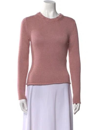 Pre-owned Saverio Palatella Cashmere Crew Neck Sweater W/ Tags In Pink
