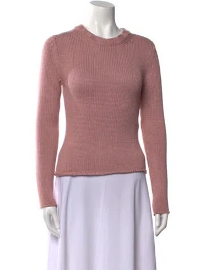 Pre-owned Saverio Palatella Cashmere Crew Neck Sweater W/ Tags In Pink