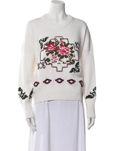 Pre-owned Saverio Palatella Cashmere Graphic Print Sweater W/ Tags In Neutral