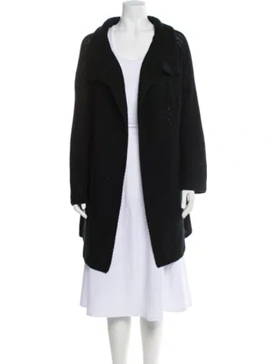 Pre-owned Saverio Palatella Cashmere Open Front Sweater In Black