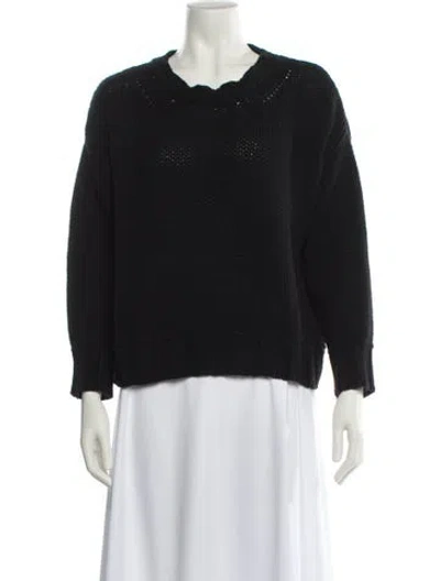 Pre-owned Saverio Palatella Cashmere Scoop Neck Sweater In Black