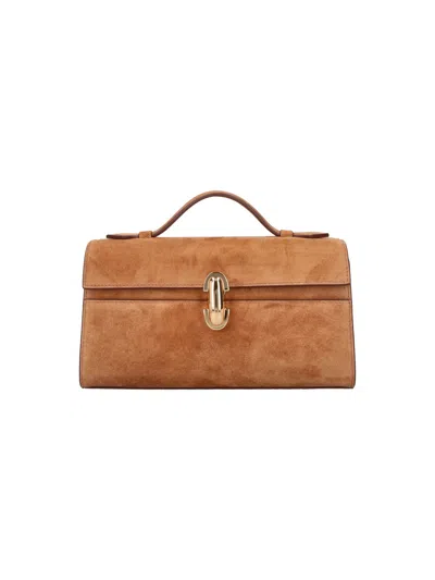 Savette 100% Calfskin Leather Crossbody Bag For Women In Brown