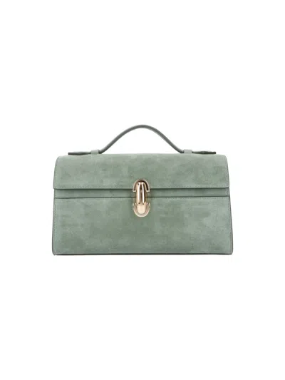 Savette 100% Calfskin Leather Crossbody Bag In Green