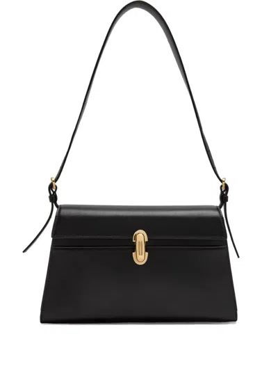 Savette Aymmetry Leather Shoulder Bag In Black