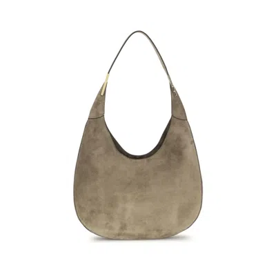 Savette Beige Calf Leather Bos Taurus Shoulder Bag In Brown