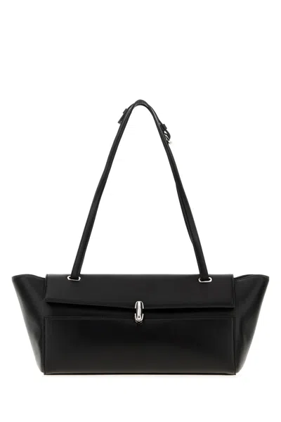 Savette Trapeze Shoulder In Smooth Calf Leather In Black