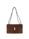Savette Brown Calf Leather Bos Taurus Shoulder Bag In Brown