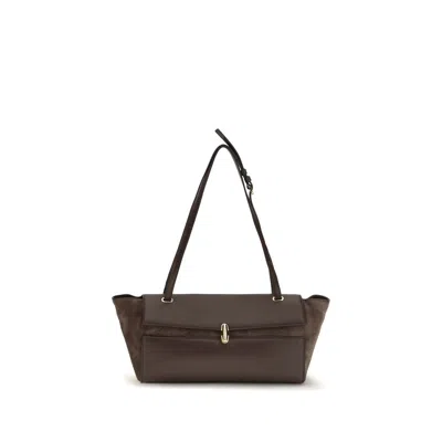 Savette Brown Calf Leather Bos Taurus Shoulder Bag