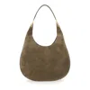 Savette Brown Shoulder Bag With Open Top In Suede In Brown