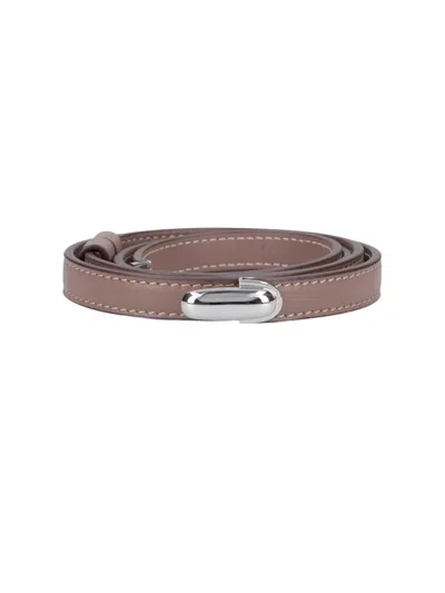 Savette Calf Leather Belt For Women In Sand