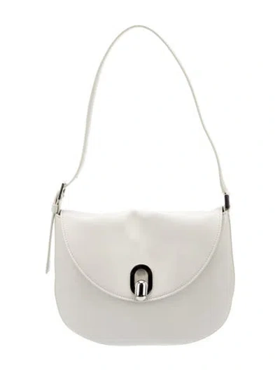Pre-owned Savette Calf Leather Tondo Small In White