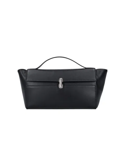 Savette Calfskin Shoulder Bag In Black