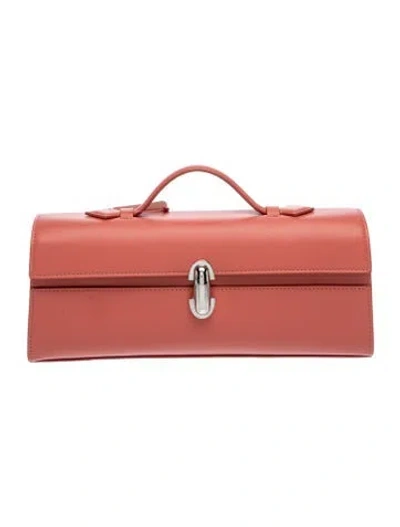 Pre-owned Savette Calfskin Slim Symmetry Pochette In Pink