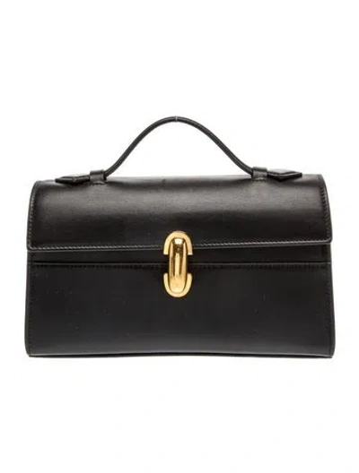 Pre-owned Savette Calfskin Symmetry Pochette In Black