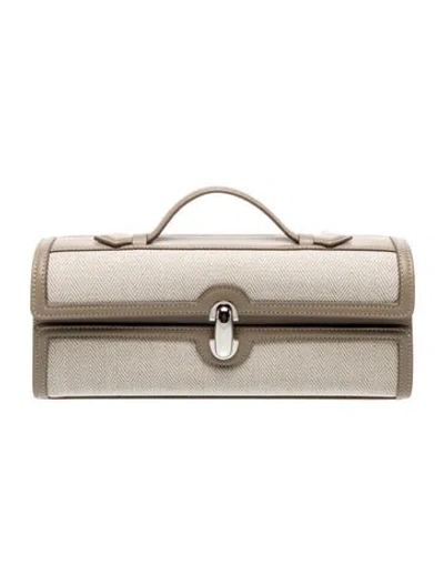 Pre-owned Savette Canvas Slim Symmetry In Neutrals
