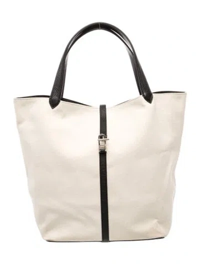 Pre-owned Savette Canvas Tote In Neutrals