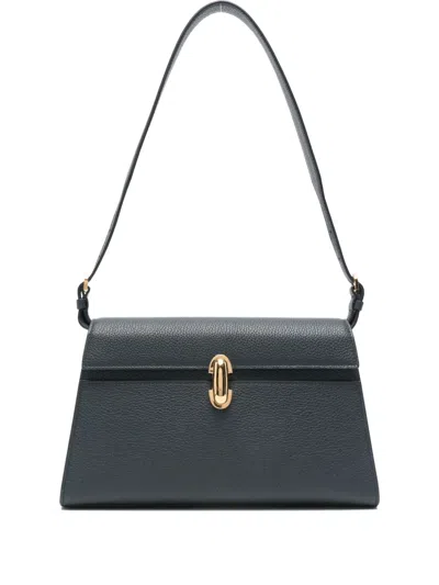 Savette Clasp-fastening Leather Shoulder Bag In Blue