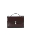 Savette Crossbody Bag In Dark Brown Hammered Leather In Brown