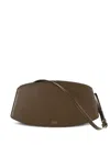 Savette Curved-flap Calfskin Shoulder Bag In Brown