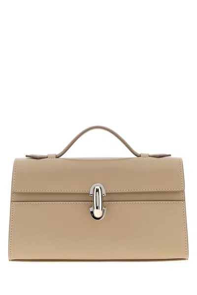 Savette Dove Grey Leather Symmetry Handbag In Gray
