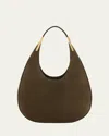 Savette Florence Small Suede Hobo Bag In Brown