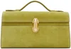Savette Symmetry Suede Pochette In Chartreuse
