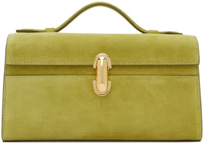 Savette Symmetry Suede Pochette In Chartreuse