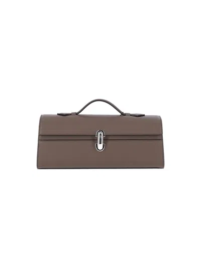 Savette Hand Pouch "symmetry Slim" In Taupe