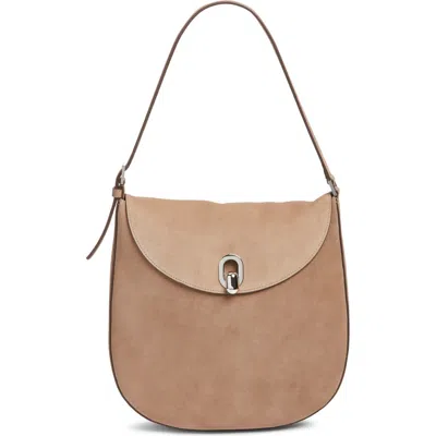 Savette Large Tondo Suede Hobo Bag In Brown